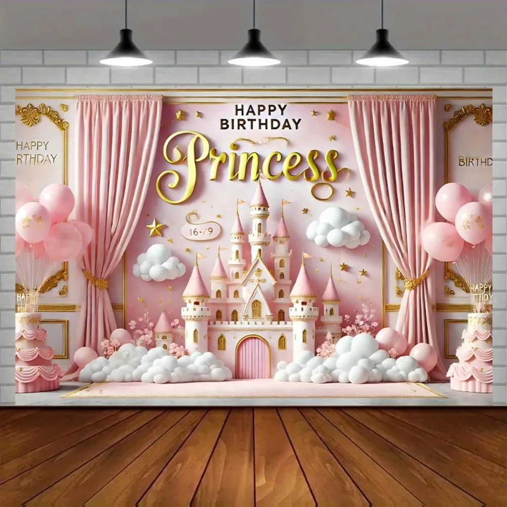 Tapestry Princess Themed Birthday Party Background Cloth Brightly Colored Family Gatherings