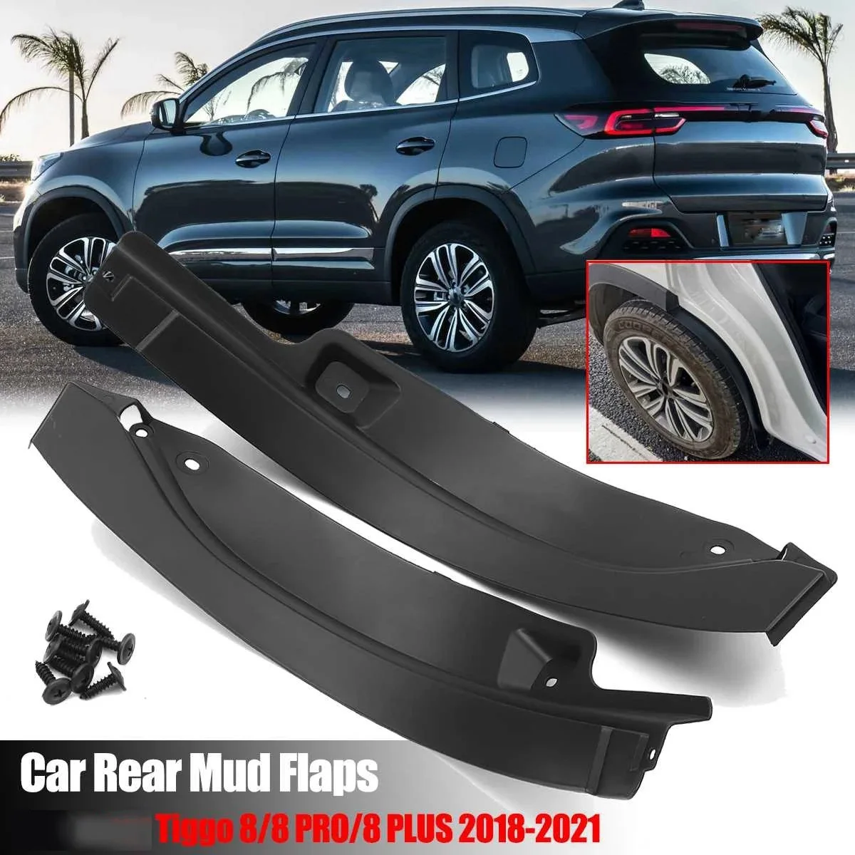 2X Fender for Chery Tiggo 8/8 PRO/8 PLUS 2018-2021 Car Mudguard Anti Dirt Cover Rear Tire Mat Modification Exterior Part