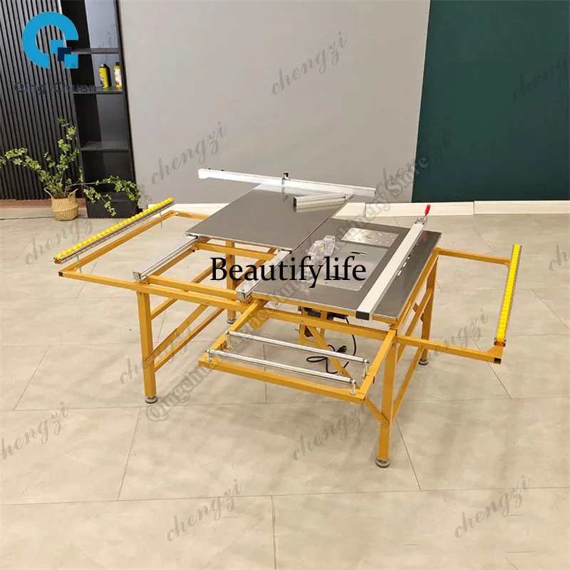 K182 Woodworking Double Invisible Sliding Saw Table Electric Lifting Dust Free Double Saw Wood Cutting Saw Machine