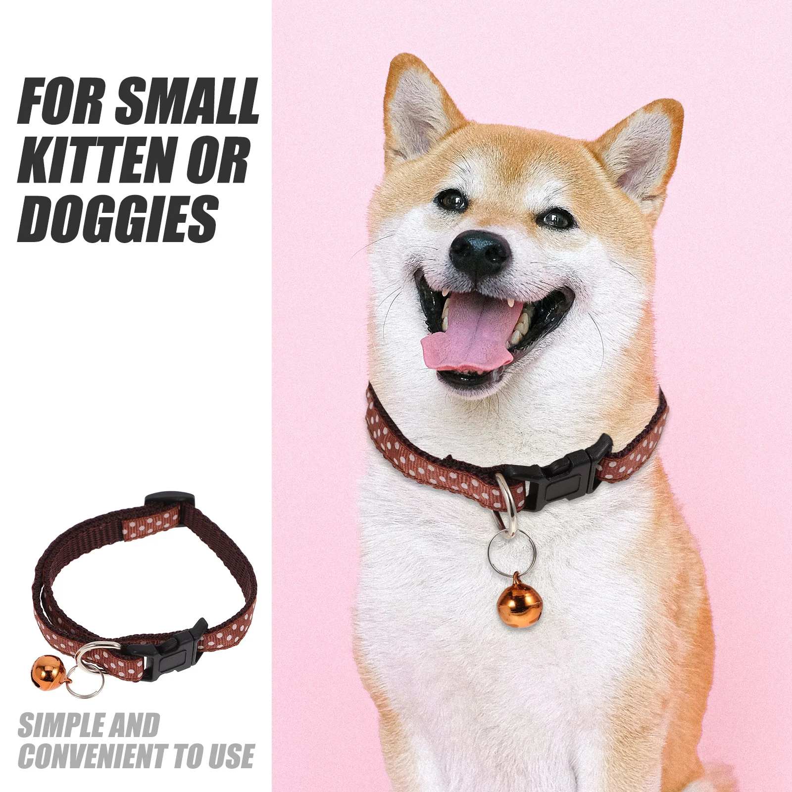 

Bell Collar Small Dog Kitten Puppy Adjustable Plastic Buckle Durable Comfortable Yellow