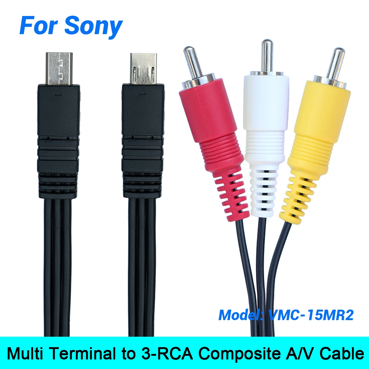 VMC-15MR2 RCA Audio Video Cable for Sony Handycam Camcorder HDR-CX HDR-PJ FDR-AX Series Multi Terminal to 3RCA Composite Cable