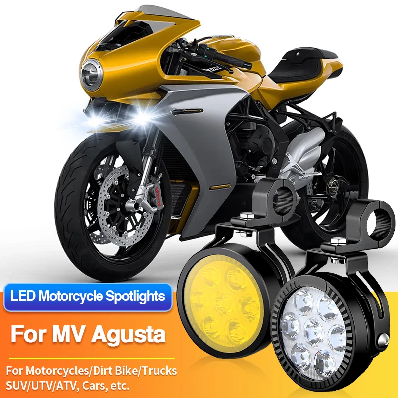 1 Set LED Motorcycles Headlight 2-Color Fog Light Spotlight Off Road for MV Agusta F3 RR/F3 800/F3 800RR/Rosso/Lucky/Rush 1000