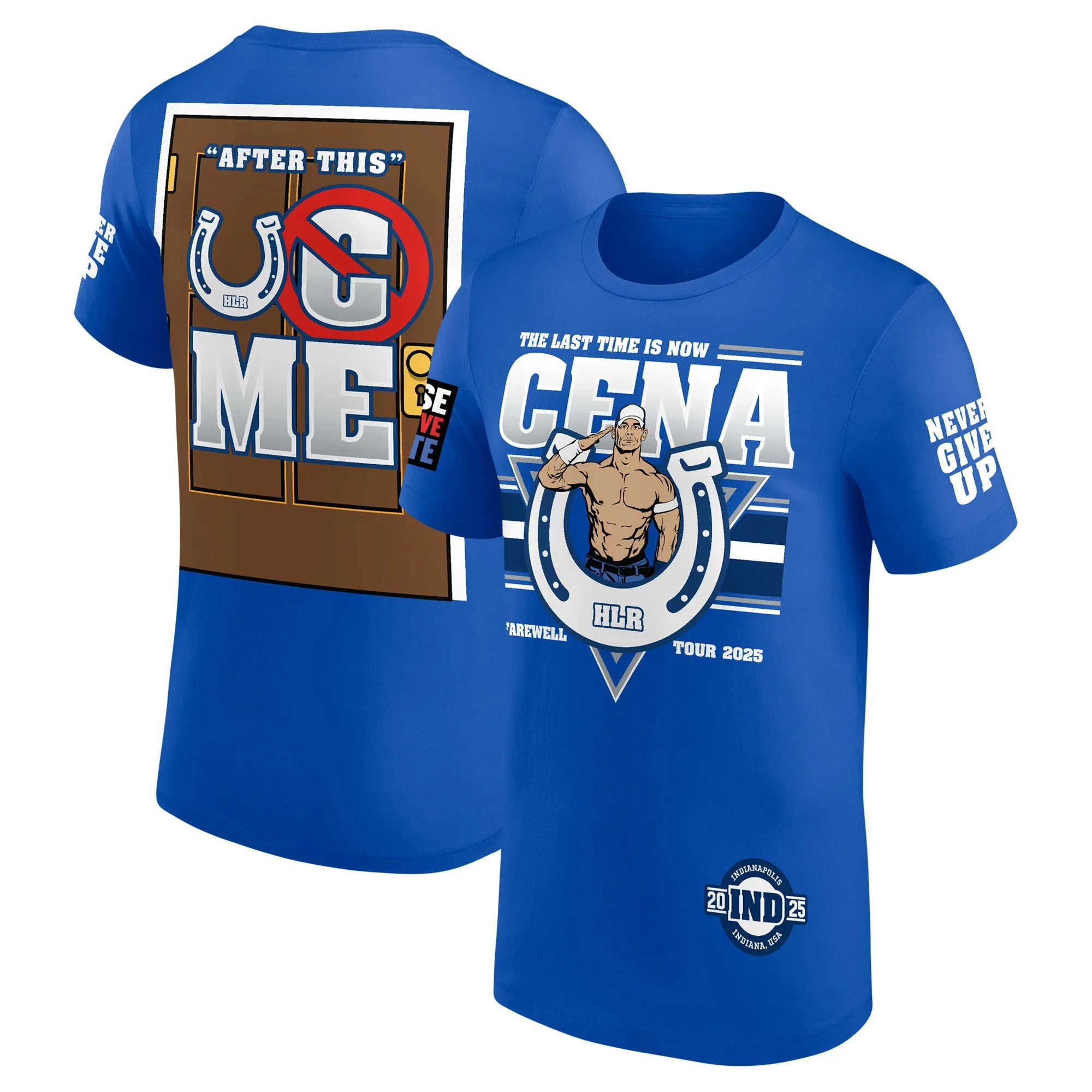 ChestМужская синяя футболка John Cena для прощального тура, новинка 2025, футболка Индианаполиса, летняя футболка с короткими рукавами, детский топ