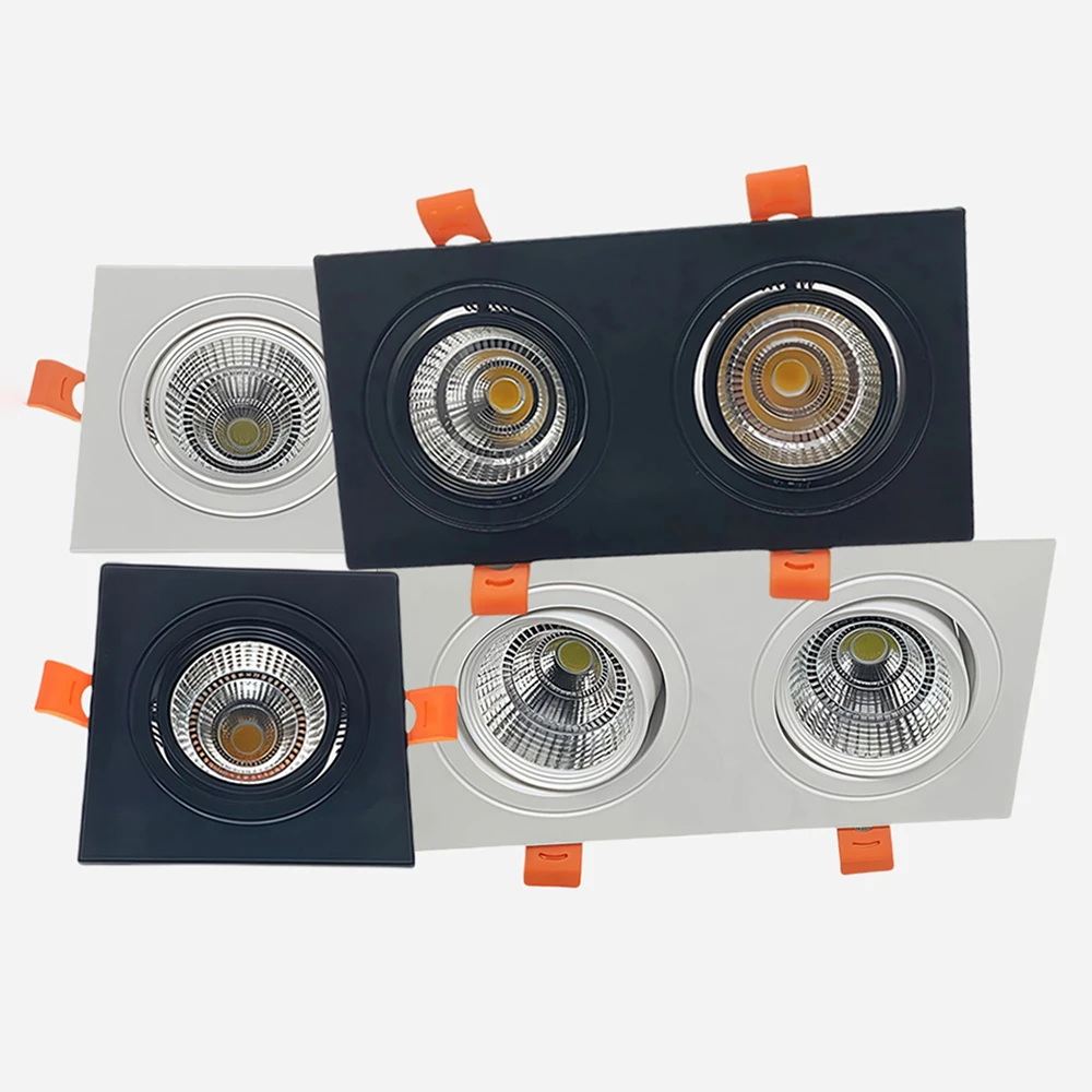 

Dimmable Recessed COB LED Downlights 7W 9W 12W 14W 18W 24W Rectangle LED Ceiling Lamp AC85~265V LED Spot Lights Indoor Lighting