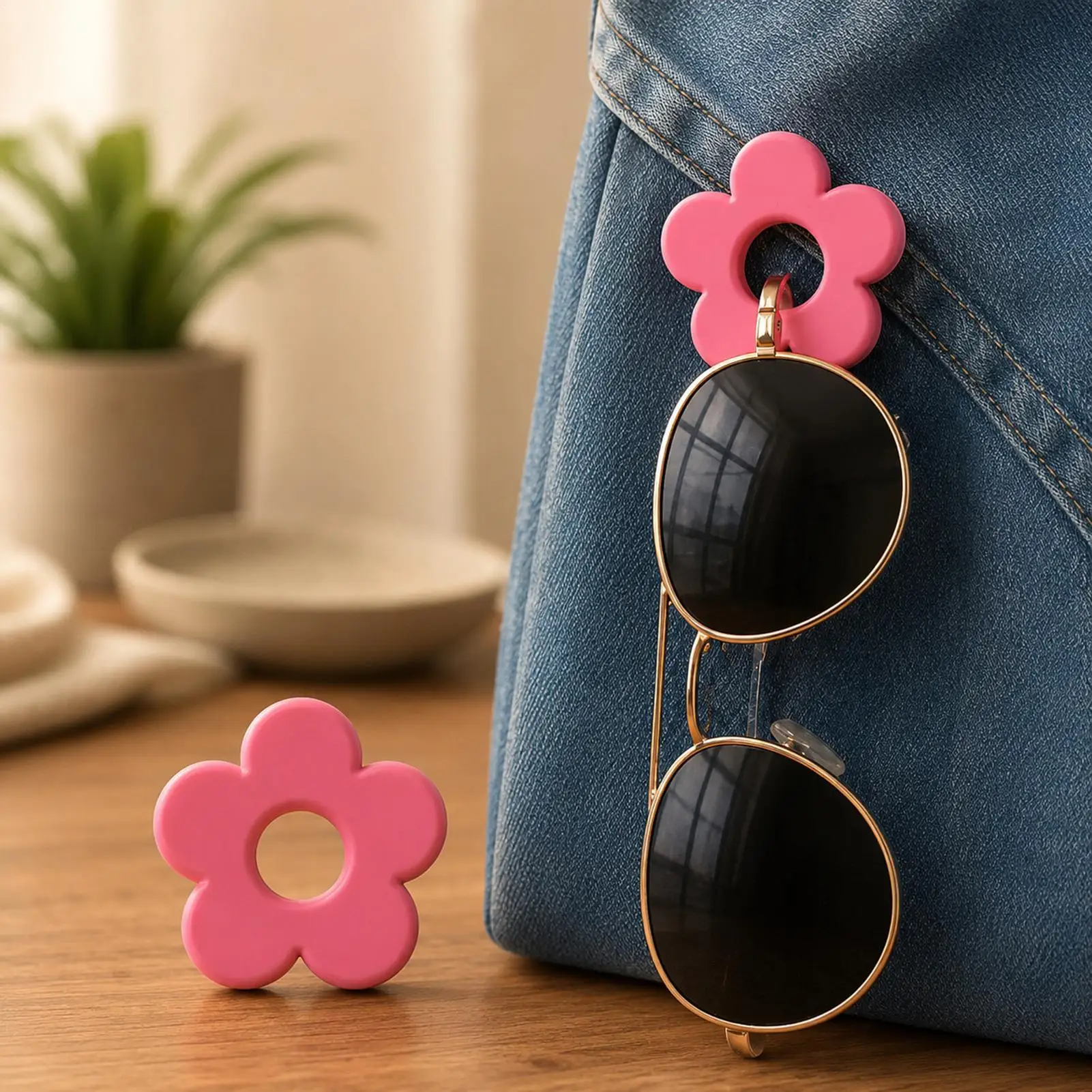 Daisy Flower Metal Magnetic Eyeglass Holder Pin Sunglasses Shirt Clip For Women Daily Reading Travel Camping Picnic Outdoor