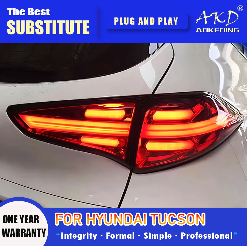 

Задняя фара AKD для Hyundai Tucson светодиодный Tail 2015-2018 Tucson, задний противотуманный тормоз, сигнал поворота, автомобильные аксессуары