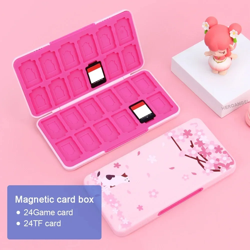 24 in 1 Cute Magnetic Game Cards Storage Case For NS Switch / Oled / Lite Cartoon TF SD Card Protective Cover Box Accessories view 2
