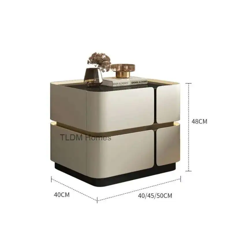 

Luxury Solid Wood Bedside Tables High-end Leather Nightstands Design Night Table Bedroom Bedside Table Bedroom Furniture