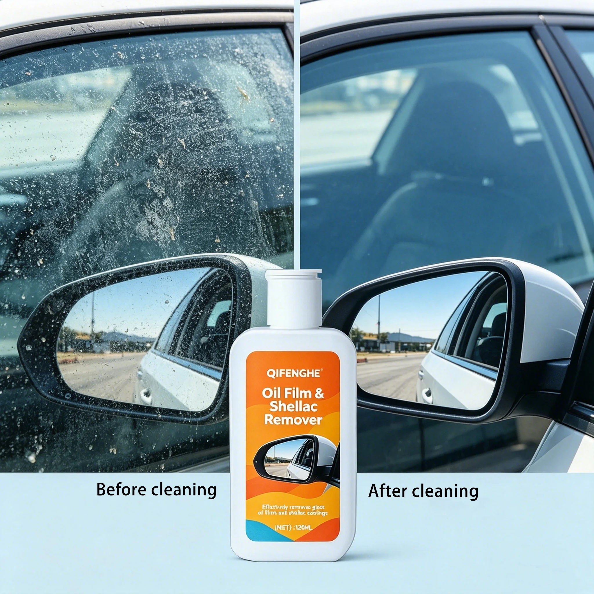 Car Glass Oil Film & Shellac Remover Restores Transparency Improves Driving Safety Multi-Purpose for Auto and Household Glass