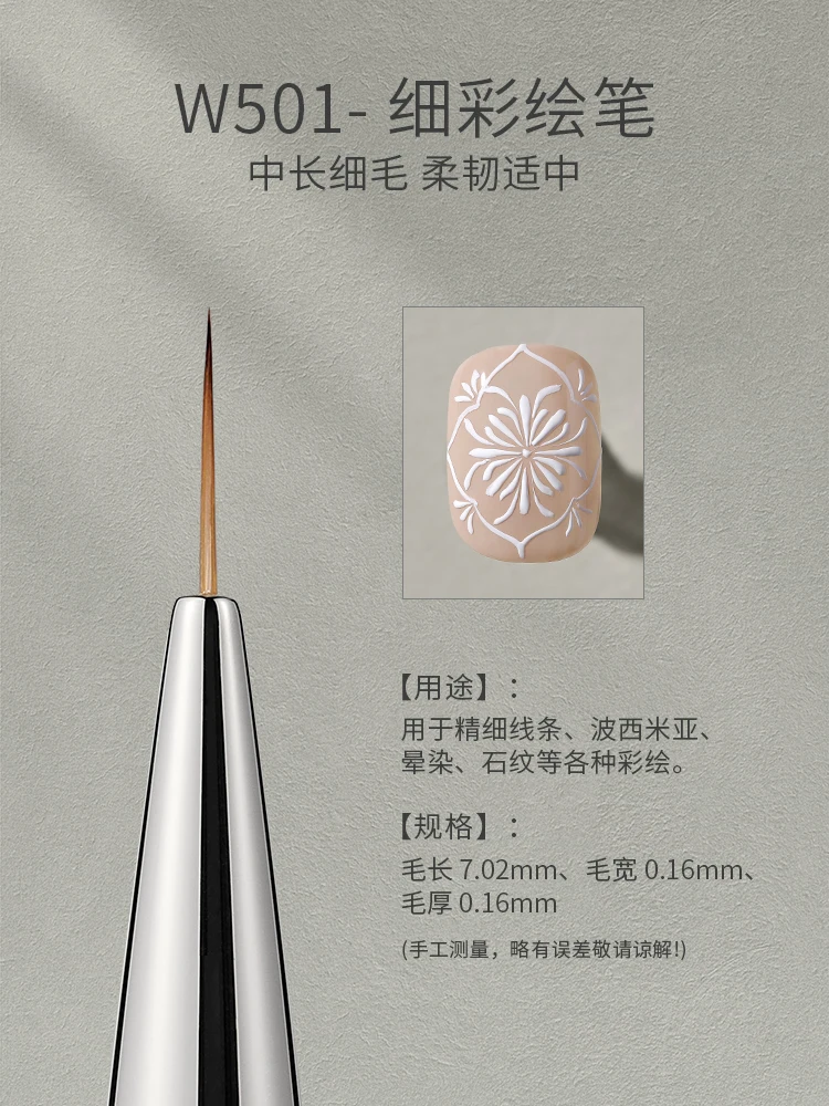 MR NAIL Professional Nail Art Brush Set Large Square Semi-circular Light Therapy Brush Triangular Flower Painting Sweeping Pen image 3