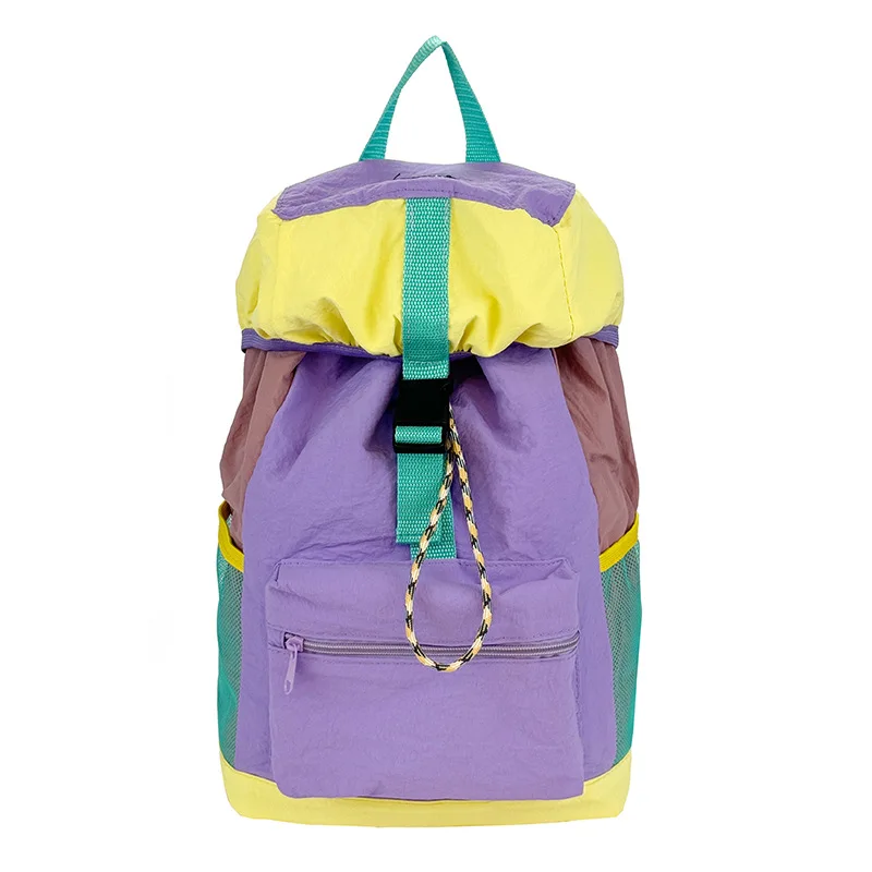 Plecak podróżny o dużej pojemności, sznurkowy zamek, tornister szkolny, kolorowy, wodoodporny, nylonowy plecak dziecięcy.