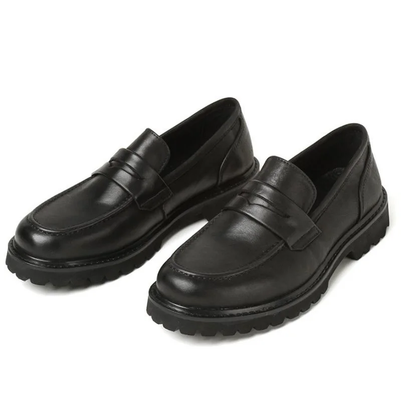 

Quality Casual Busines Work Office Shoes Men Loafers Genuine Leather Thick Soles Slip On Shoes Daliy Soft Comfortable Shoes