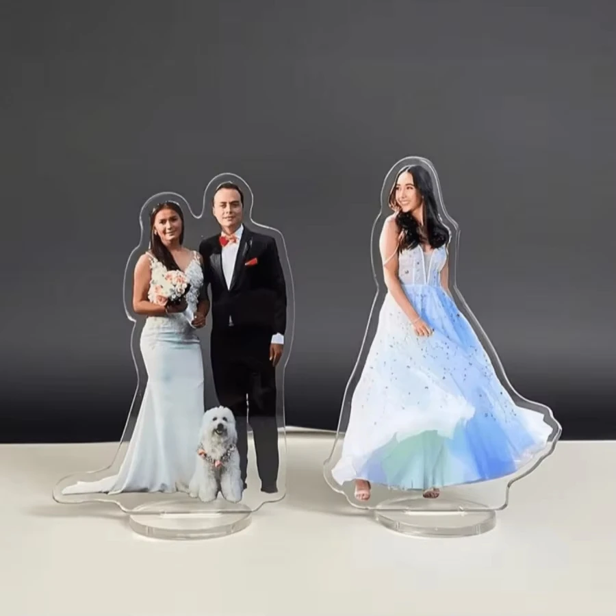 Personalized Irregular Acrylic Figure Stand Custom Your Own Image Table Decor Couple Wedding Gift view 5