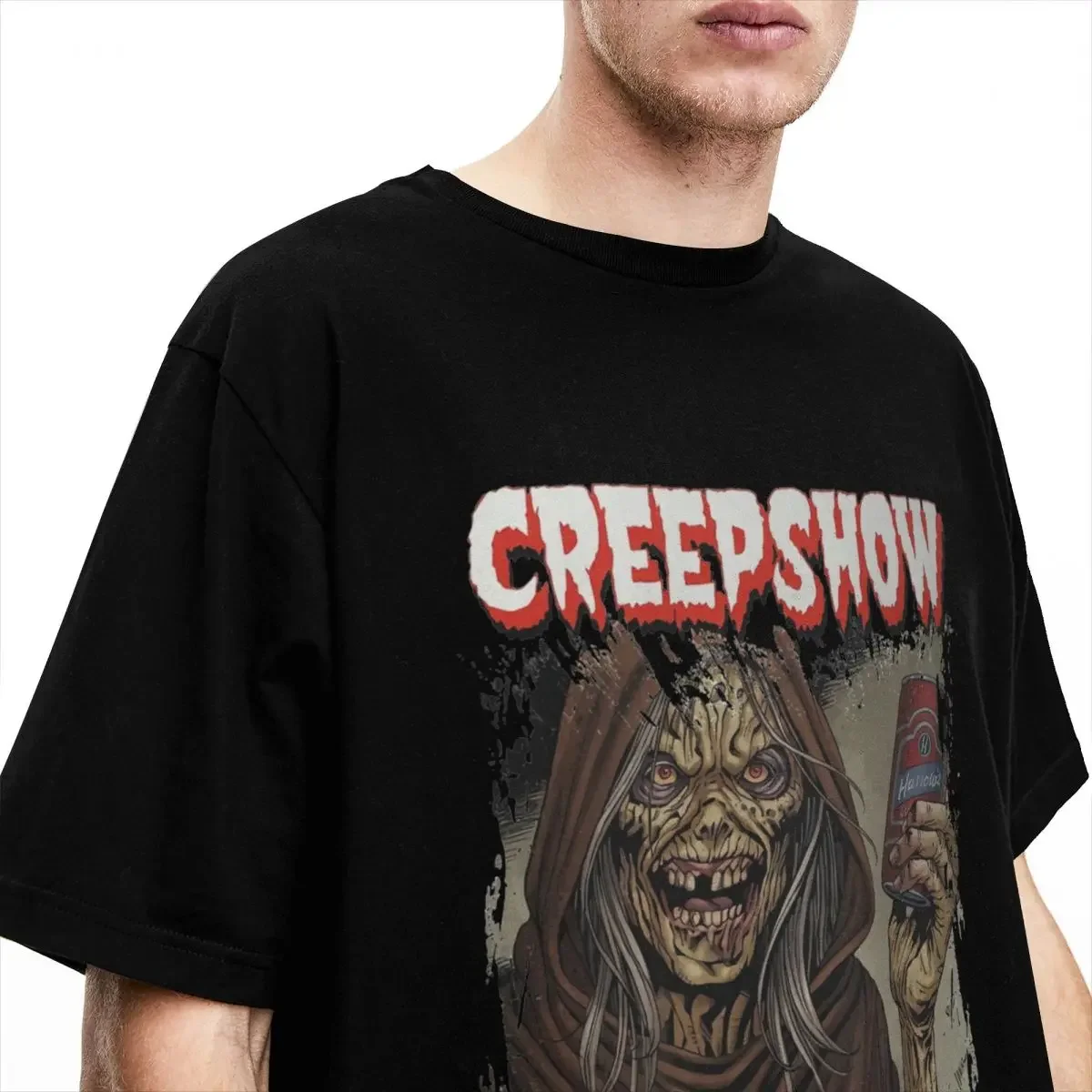 Funny Scary Movie Creepshow 1982 Skull Face T-Shirts Men Women's Cotton Tee Shirt Plus Size Tops