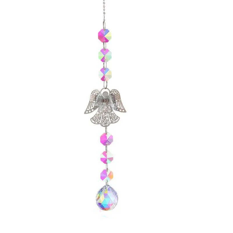 1PC Suncatcher Crystal Window Wind Chimes Light Catcher Rainbow Prism Shiny Chakra Crystal Hanging Pendant Home Decoration