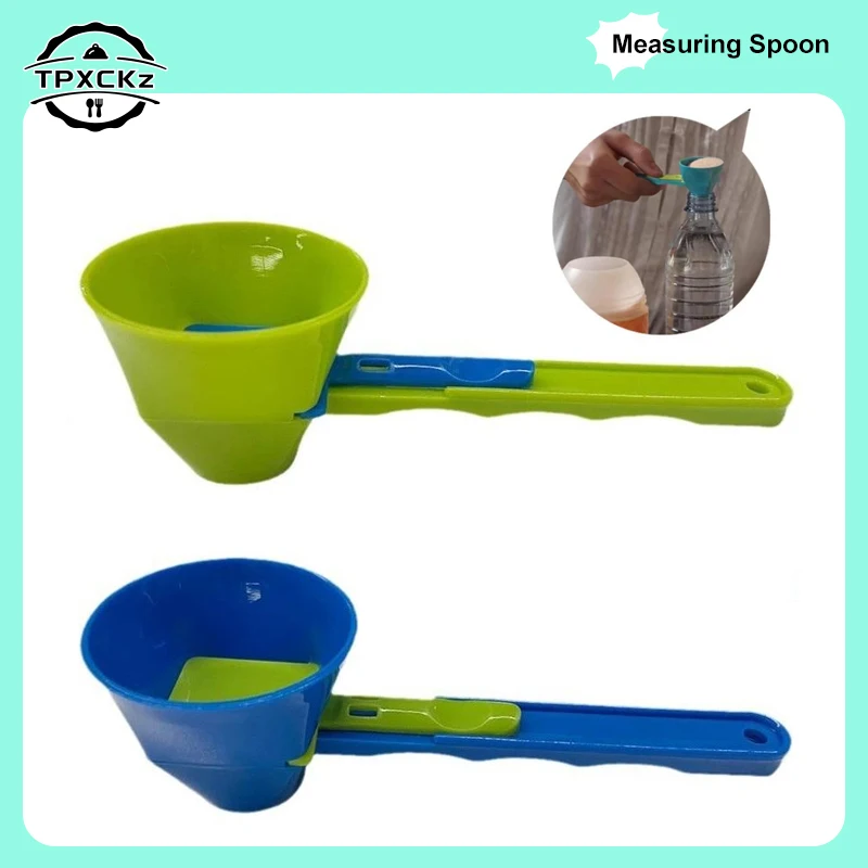2pcs Measuring Spoon Funnel with Longer Handle Scoop Protein Powder Funnel Spoon for Water Bottle Water Essential Powder Sliding