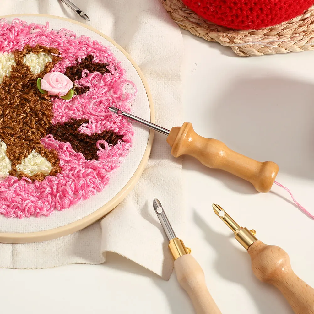 KOKNIT, ручка с деревянной ручкой для плетения, многофункциональная ручка для вязания и вышивки, DIY, валяние, рукоделие, перфоратор, игла, нарезка, Швейные аксессуары
