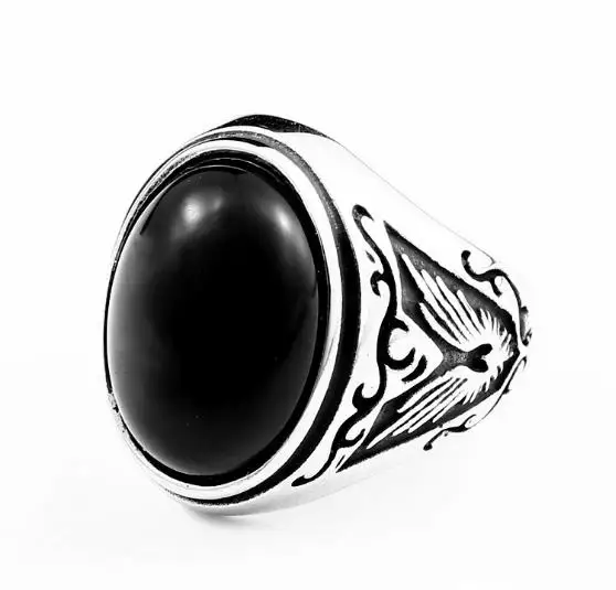 Vintage Man Boy Oval Tiger Eye Brown Stones Ring in Stainless Steel Jewelry Mens Accessories Anel Aneis