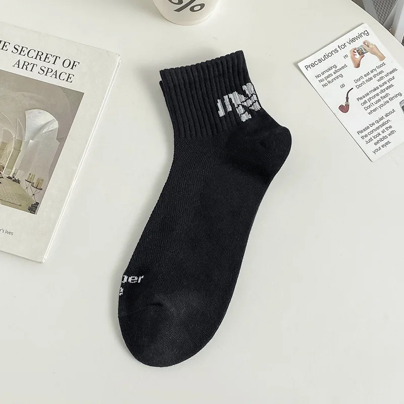 Chaussettes de sport décontractées pour hommes, chaussettes courtes All-Match, haute qualité, bateau, extérieur, tendance, nouveau style, mode, 5/10 paires