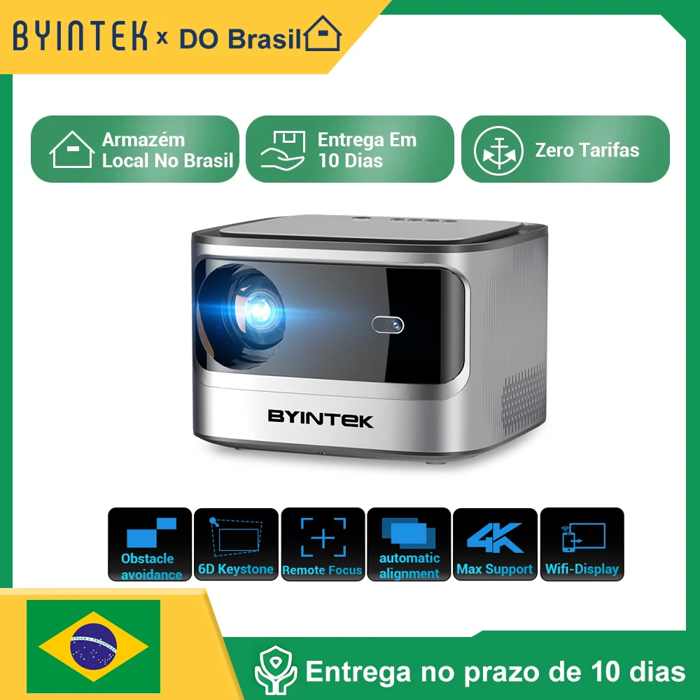 BYINTEK X25 Projector Android 4K Smart Projector 900ANSI 1920*1080P Full HD Wifi6 Bluetooth Projector Auto Focus Home Cinema