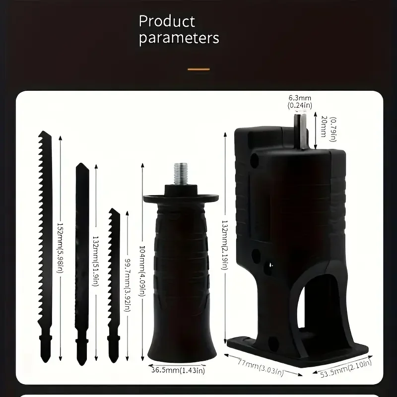 

Electric Drill to Reciprocating Saw Adapter for Wood Cutting, Jig Saw Accessory Tool for Drills