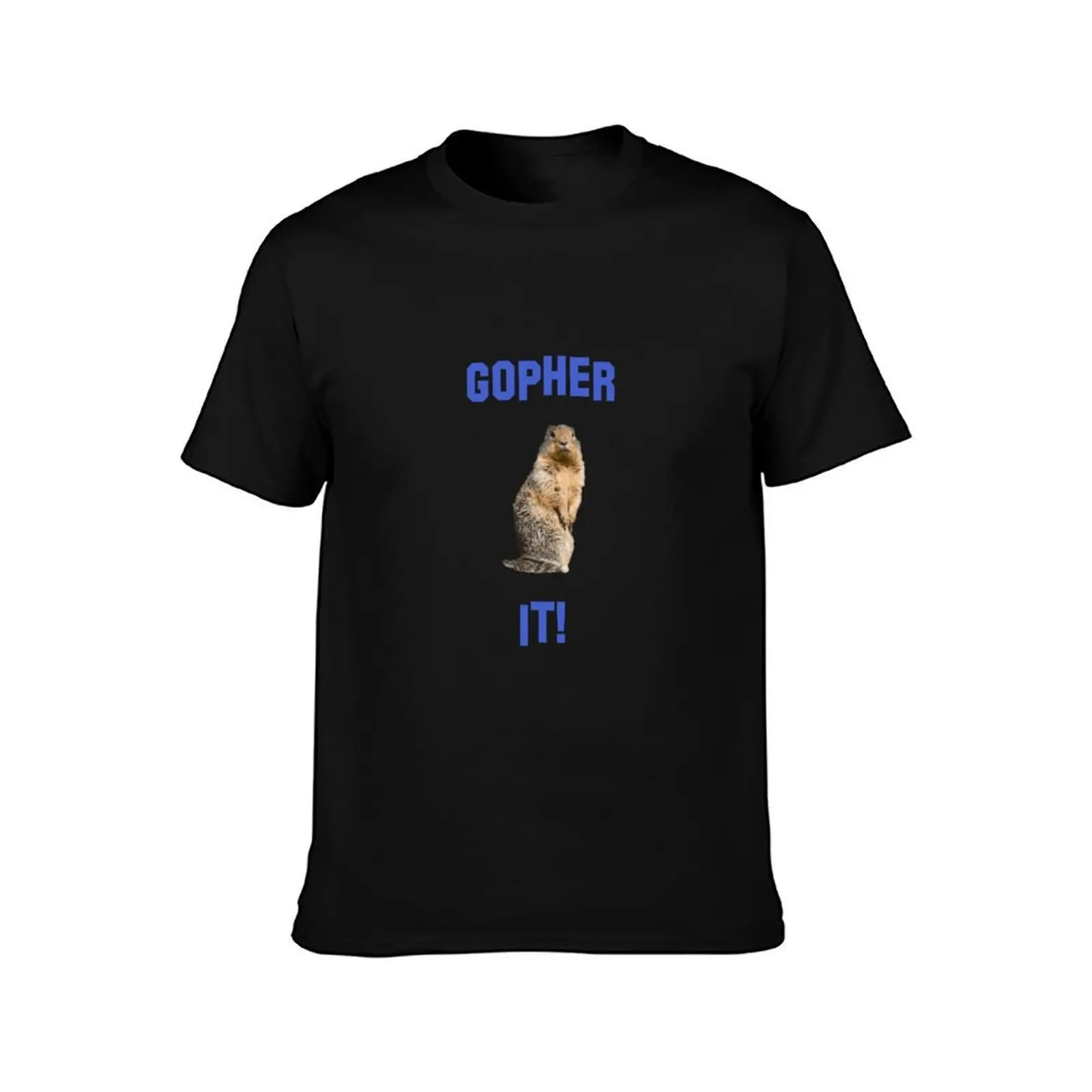 Gopher it - Pun Design T-Shirt, Summer Casual Cotton Tee, Oversized Streetwear Tops, Vintage Graphic Print, Unisex Men Women