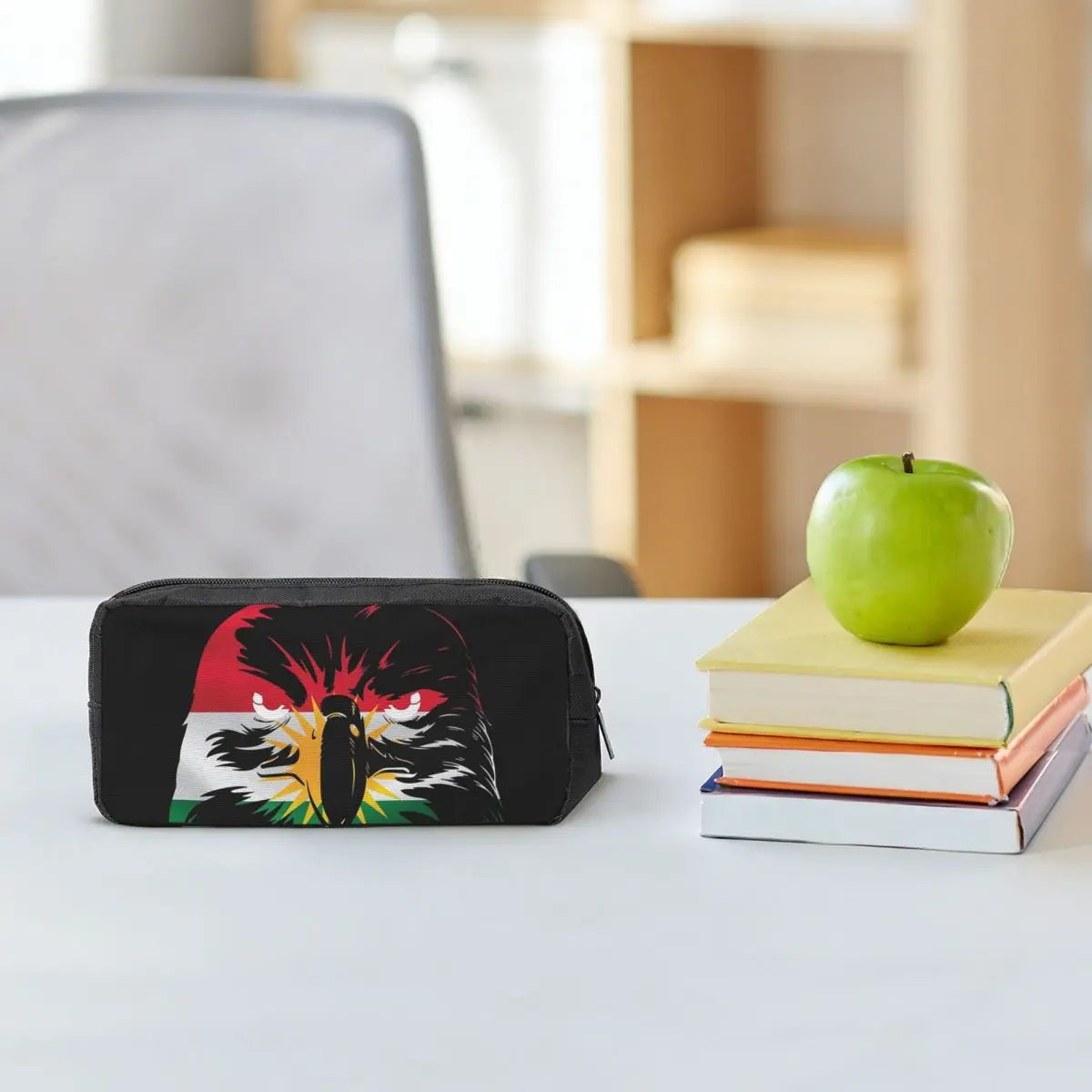

Her Biji Kurdistan Flag Eagle Pencil Cases for Student Gifts Pen Box Pencil Bag Large Capacity Pencil Pouch Pen Holder