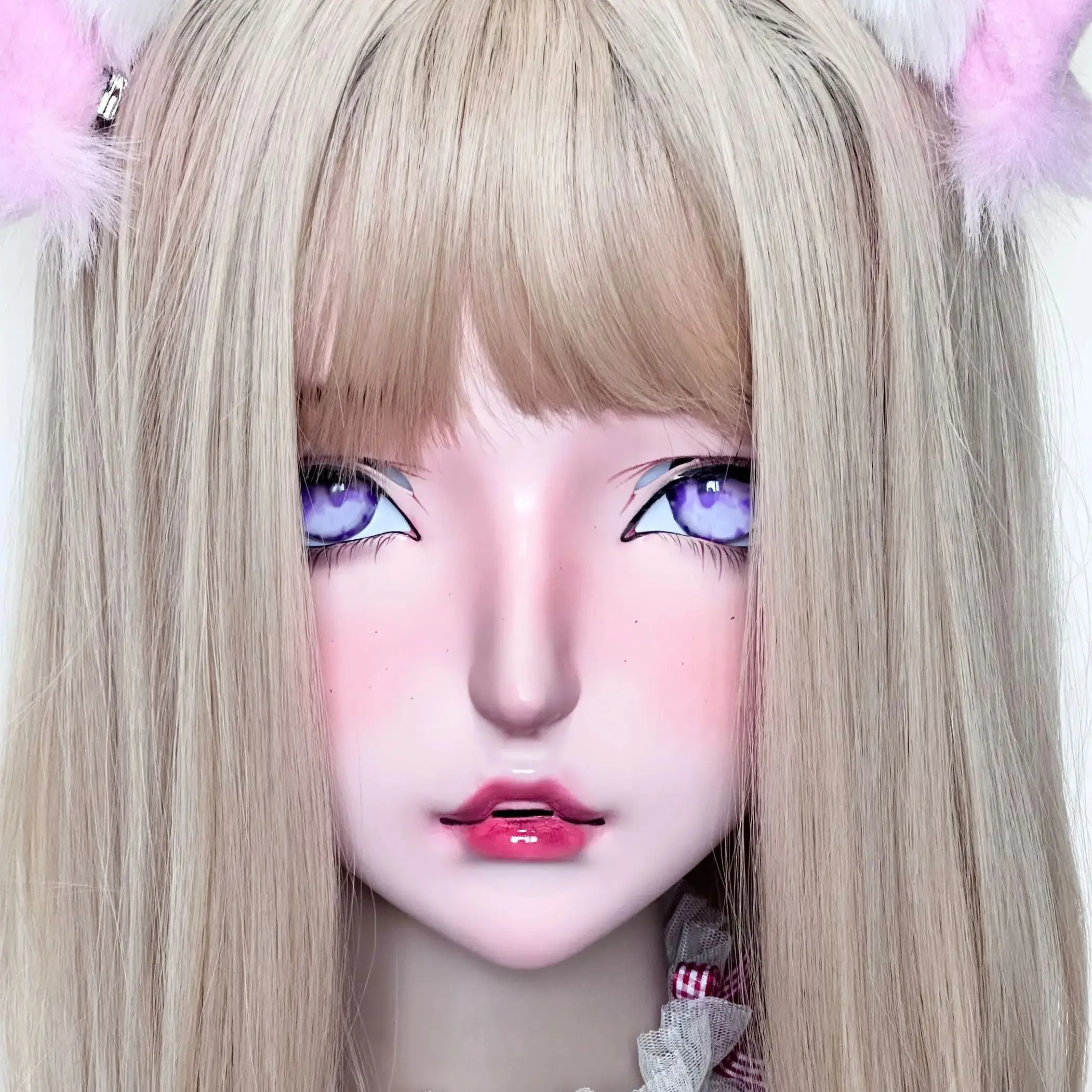 

(Lanzhi) Top Quality Handmade Female Girl Resin Half Head Cosplay Japanese Role Play BJD Kigurumi Mask Crossdresser Doll