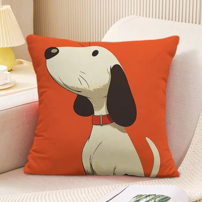 Perfect Sweet Puppy Print Square Cushion Cover, Double Sided Polyester Pillow for Living Room Bedroom Home Decor Gift