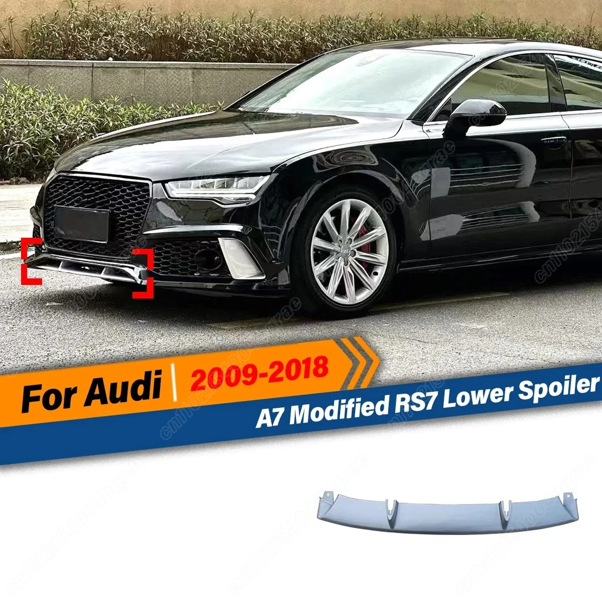 

For Audi A7 2009 2010 2011 2012 2013 2014 2015 2016 2017 2018 RS7 Style Car Front Bumper Lower Spoiler Diffuser Lip Accessories