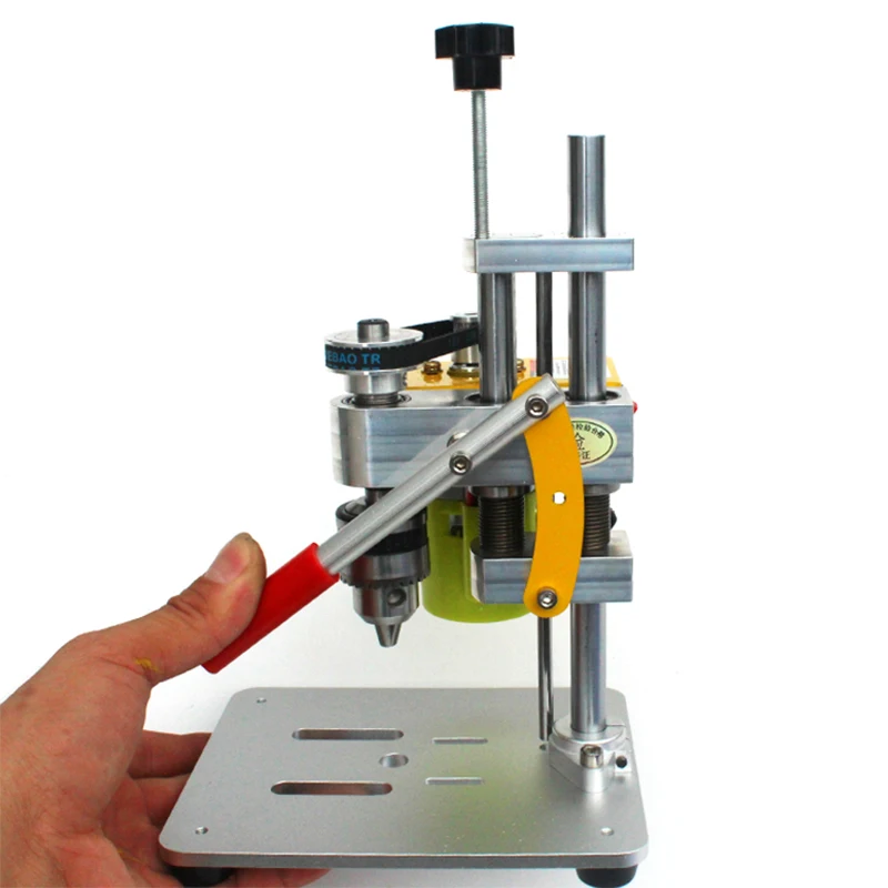 Mini Drill Press Precision Table Drilling Machine Portable Benchtop Driller CNC 795 Motor B10 Chuck Metal Wooden DIY Crafts Tool