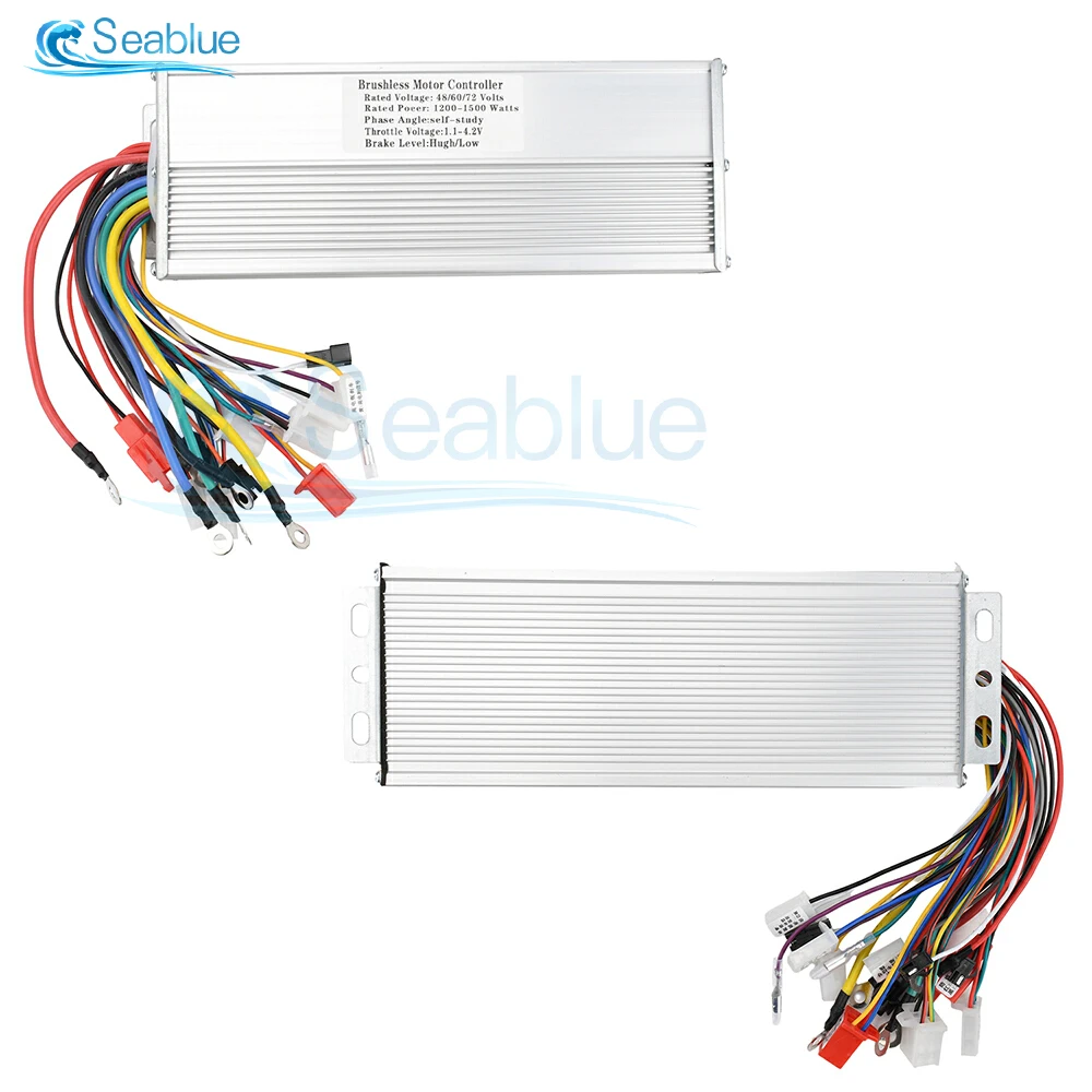 

DC Motor Speed Controller Brushless Motor Driver Controls Module DC 48V/60V/72V 1200-1500W Motor Controller For E-bike Scooter