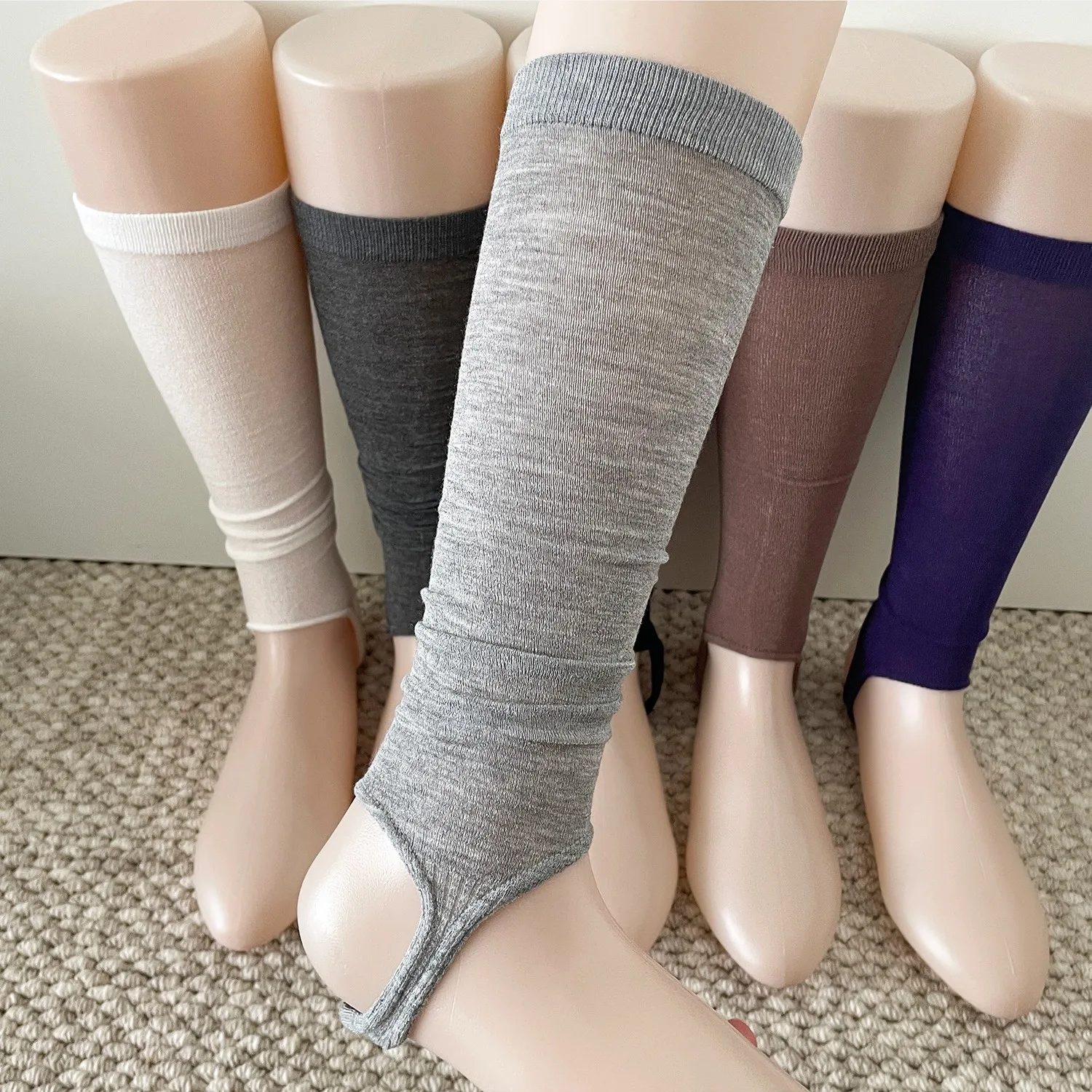 Korean-style Instagram Gray Flat Foot-Strap Socks for Women – Lightweight Sun-Protective Breathable Ballet-Inspired Fashionable