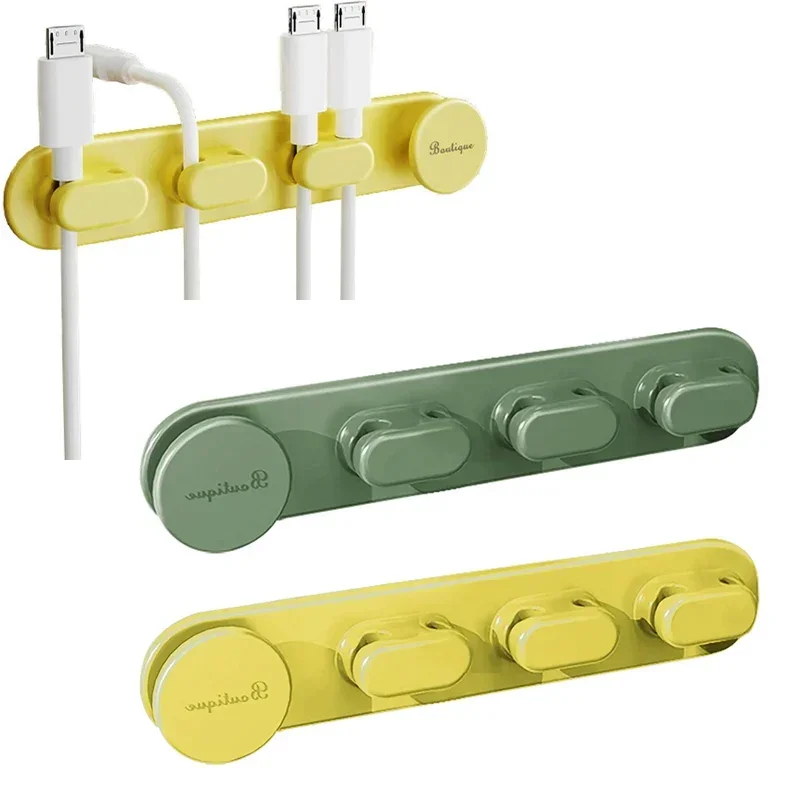 منظم كابل بيانات سيليكون ذاتي اللصق ، مشبك محور الشحن ، لفاف سطح المكتب ، مشبك لف الكابل الثابت