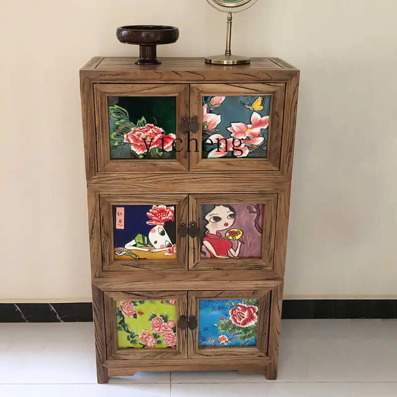 

LX Floor Storage Cabinet Partition Type Solid Wood Multi-Functional Storage Cabinet