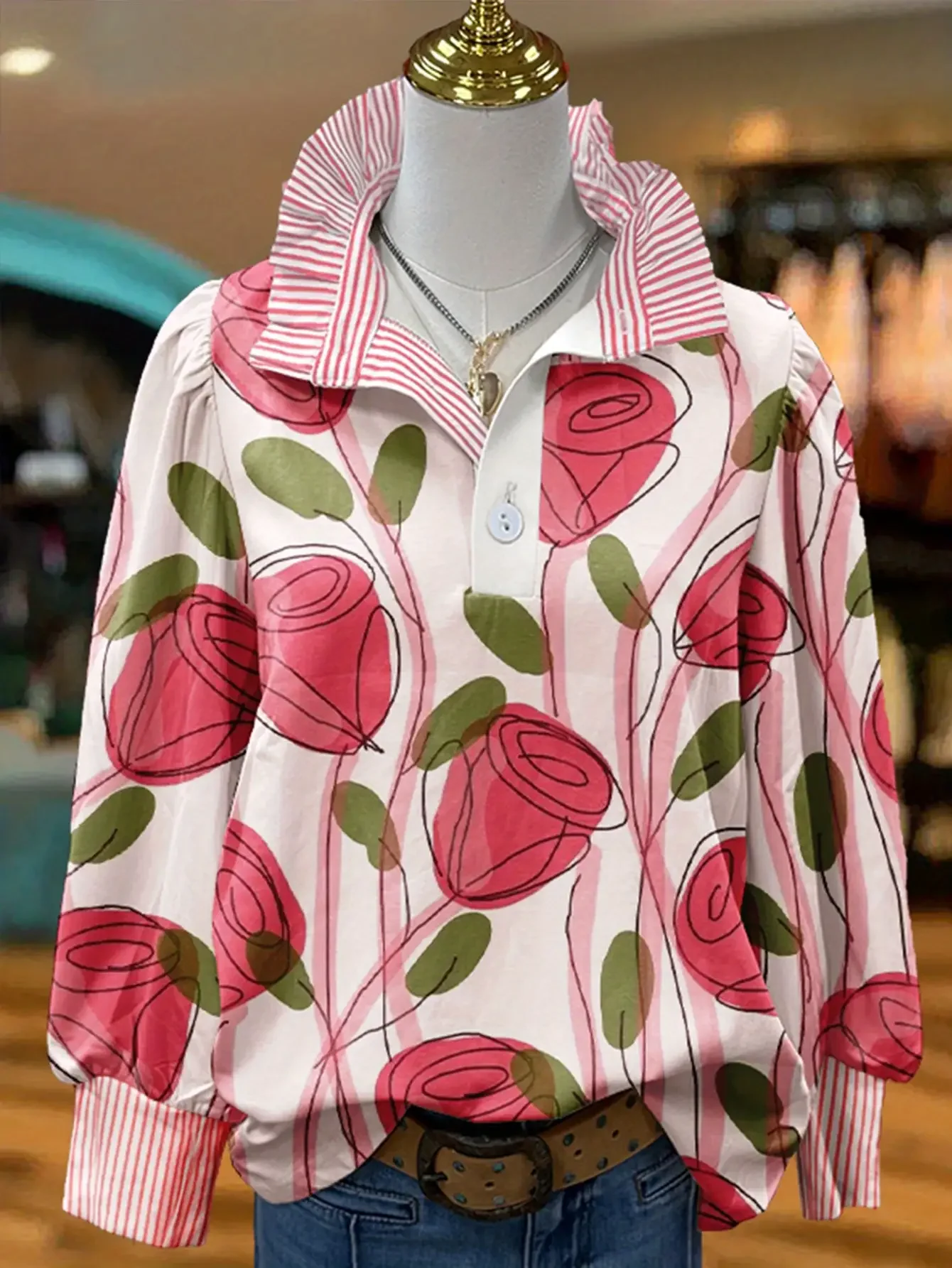 Women's 2026 new top retro fashion shirt simple Baidu suitable for any occasion,Purple handsome skull pattern print