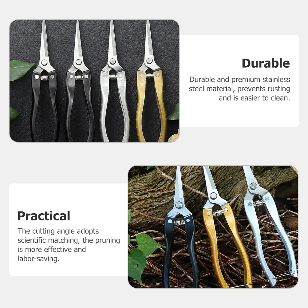 

2 Pcs Pruning Shears Stainless Steel Garden Tools Plant Trimmer Flagpole Tree Scissors Durable Non Slip H Easy Storage