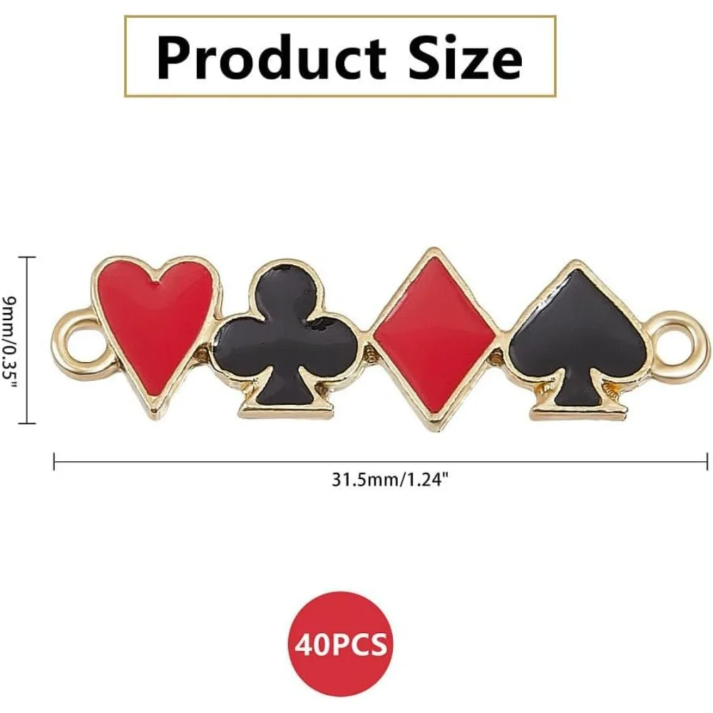 Playing Card Sign Links Alloy Enamel Connector Charms Poker Connector for DIY Necklace Bracelet Earring Jewelry Making