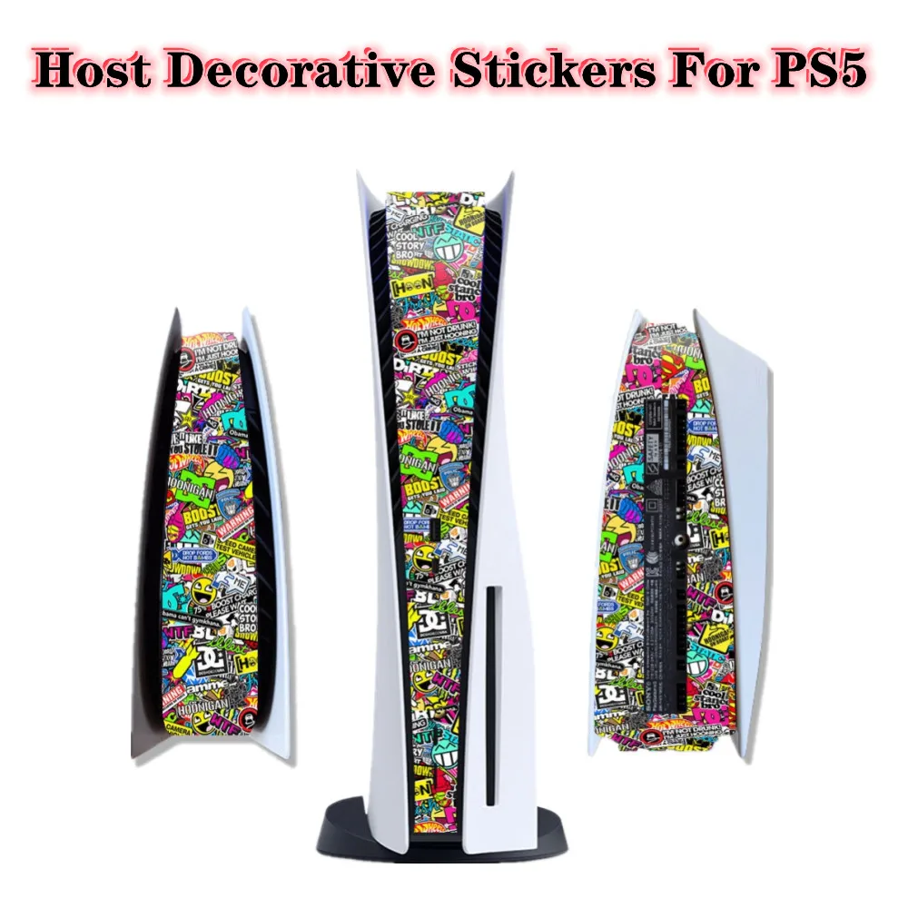 소니 플레이스테이션 5 PS5 콘솔 중간 장식 스트립 스킨 스티커 디스크 및 디지털 버전 범용 보호 스킨 데칼
