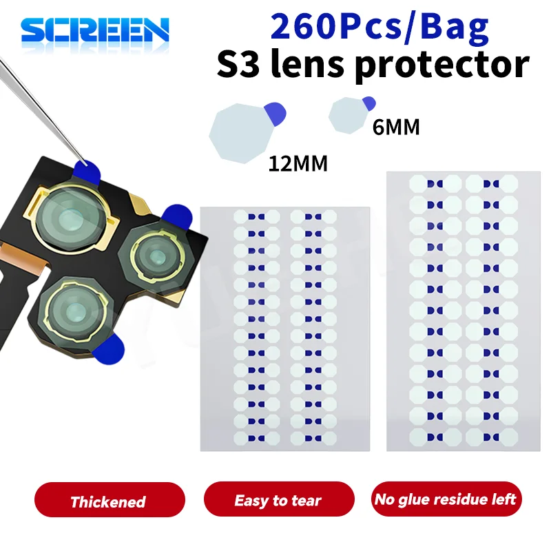 

Lanrui S3 6/12 мм 260 шт., защитные наклейки для камеры телефона, инструменты для защиты камеры мобильного телефона, устойчивые к царапинам инструменты для ремонта
