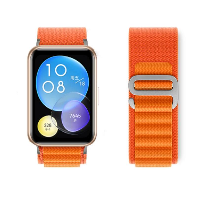 Nylon Alpine Loop Band Strap Metal Button for Huawei Watch Fit 2 / FIT New / fit2 With Connector