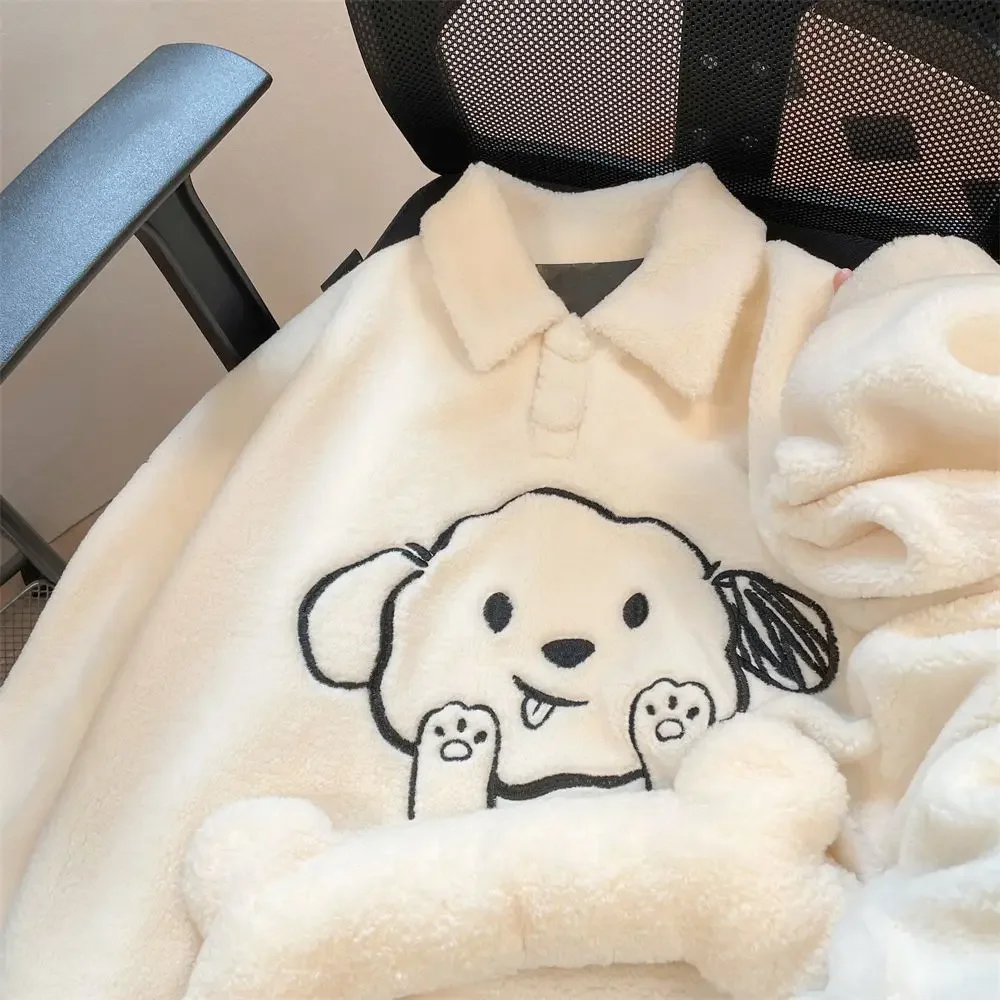 2024 new autumn and winter milk sticky style cute dog hoodie for women's autumn and winter new warm and thick outerwear