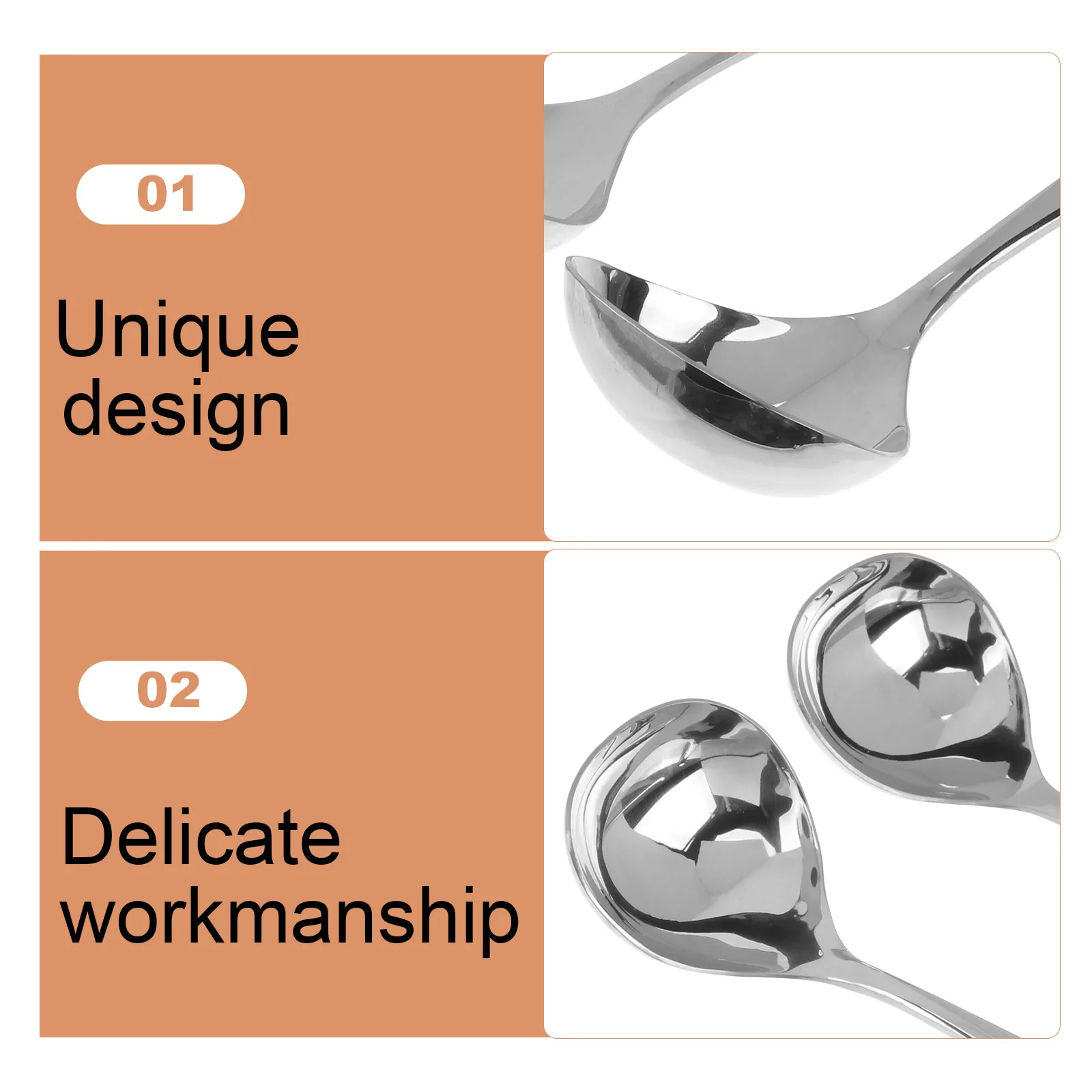 2 قطعة مغرفة الفولاذ المقاوم للصدأ وملعقة شوربة مجموعة مقاومة للحرارة مقبض المطبخ خلط أدوات المائدة الطبخ مقبض طويل ملعقة