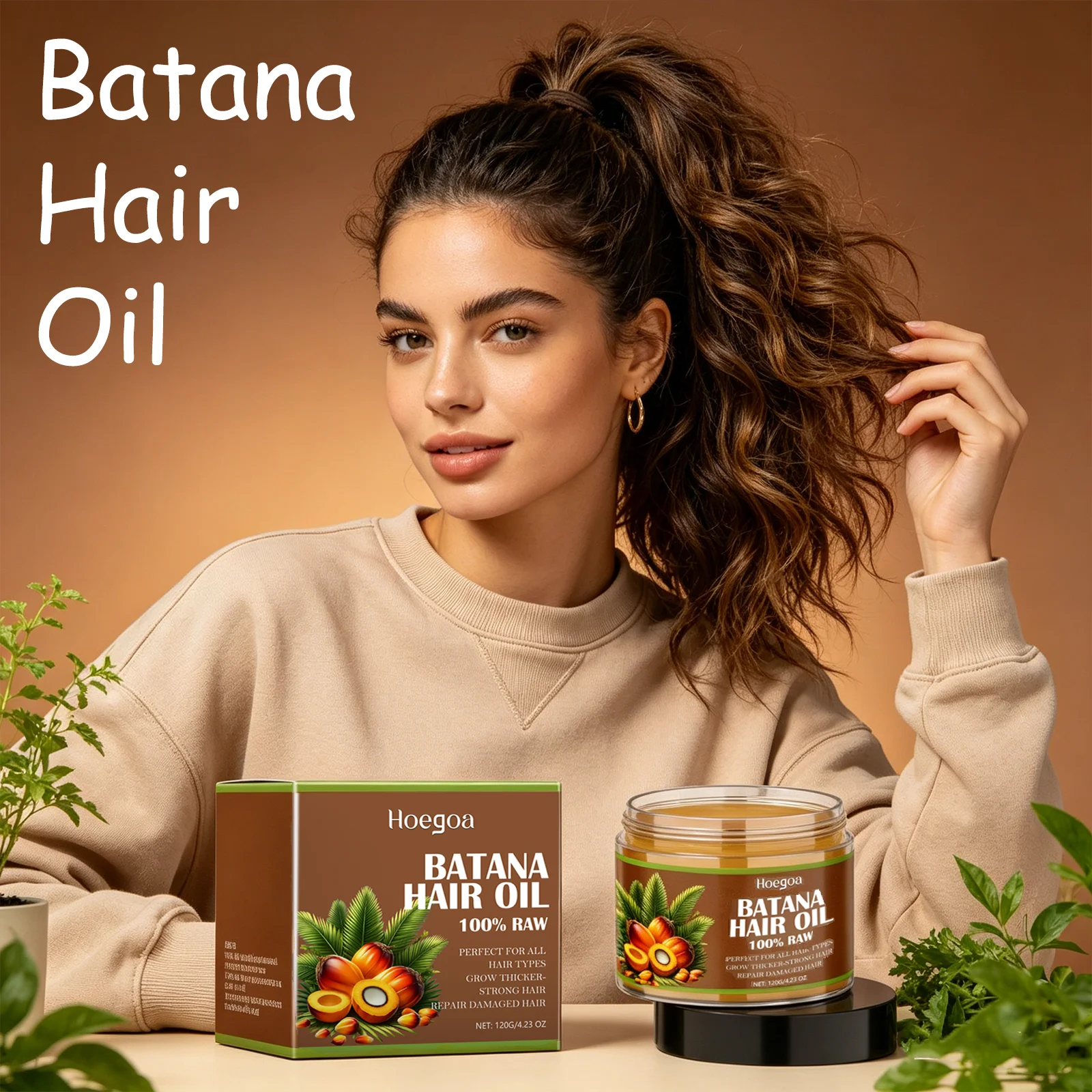

HOEGOA 120G Batana Hair Oil Nourishing And Repairing Strengthens Hair Balances The Scalp Restores Hair Gloss Hair Growth Oil