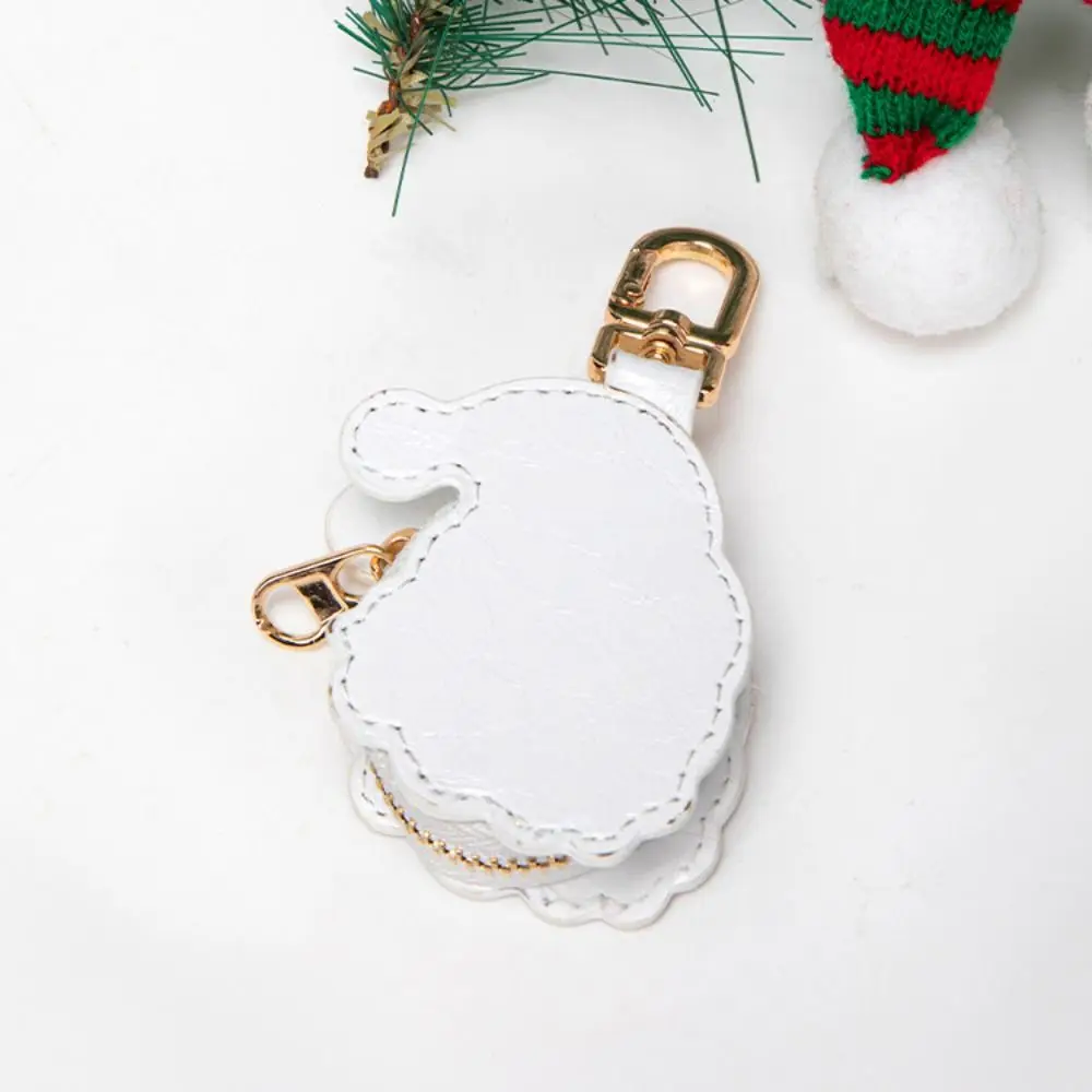 クリエイティブかわいい PU レザーキーホルダーサンタクローススノーフレーククリスマスペンダントゴーストキーホルダーハロウィンペンダント女性