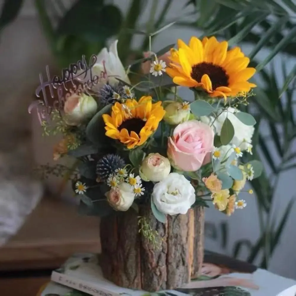 

Хранение канцелярских принадлежностей, деревянный держатель для ручек из коры, косметический держатель, минимализм, настольный органайзер, многофункциональная коробка для канцелярских принадлежностей, студенческая