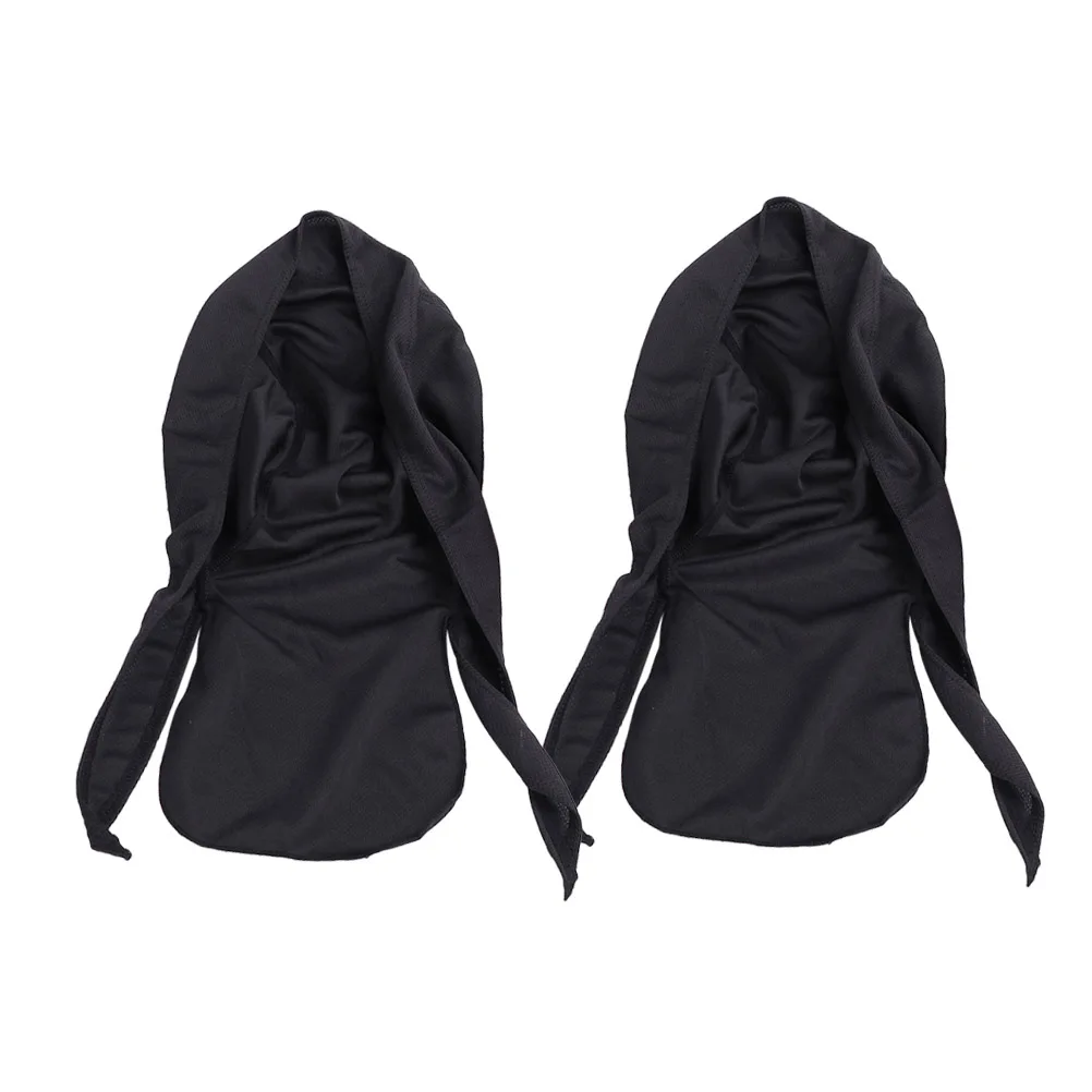 

2 PCS Pirate Hat Sports Turban Wrap Cap Quick-dry Riding Moisture Absorption Black