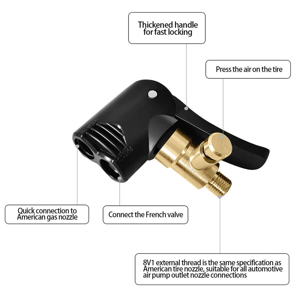 2 in 1 tip for wheel pumping hose, fitting adapter, quick release tip for pump, plastic