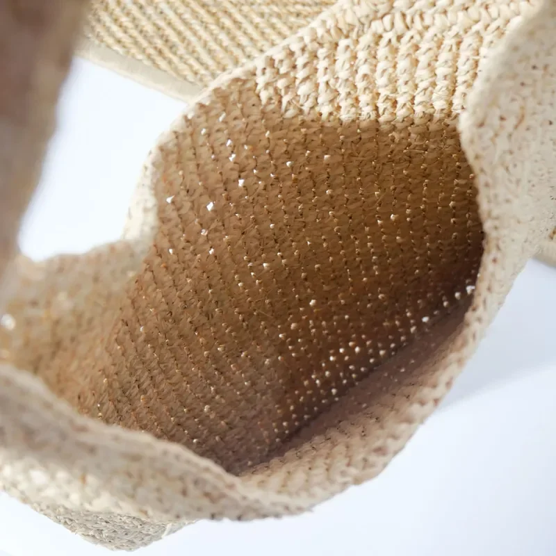 Raffia Grass Woven Tote Bag Handwoven Straw Beach Bag for Women Leisure Vacation Versatile Summer Accessory view 3