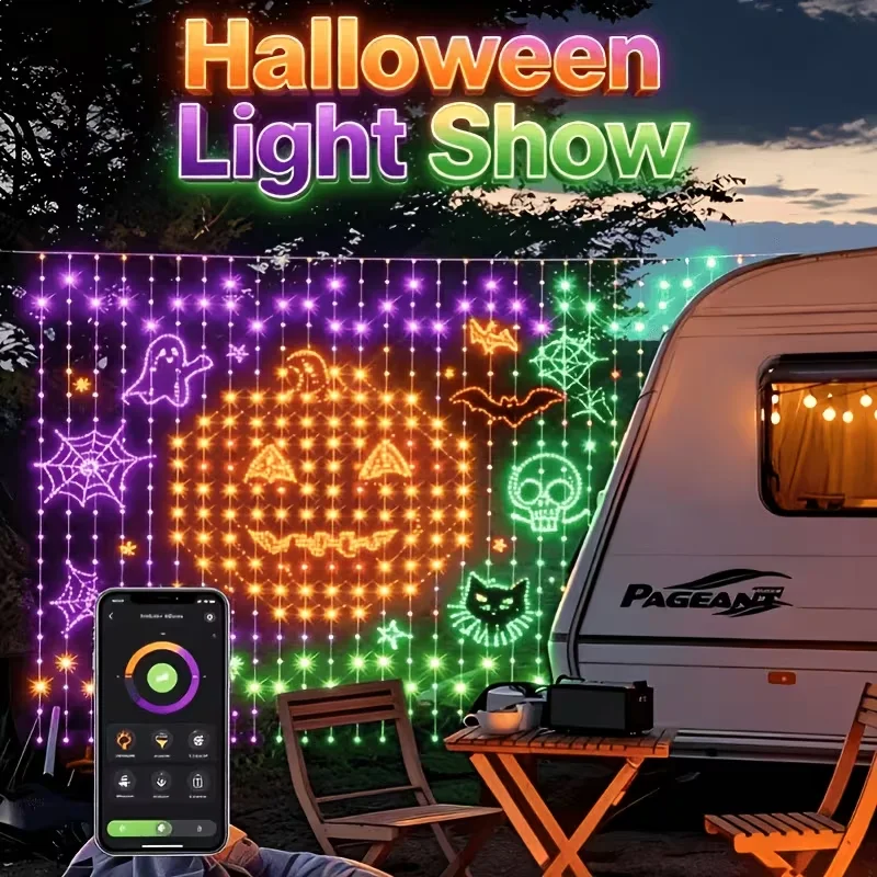 Smart LED Curtain Light APP Control RGB Dimmable DIY Pattern Music Ambient Lighting For Home Holiday Party Christmas Decoration